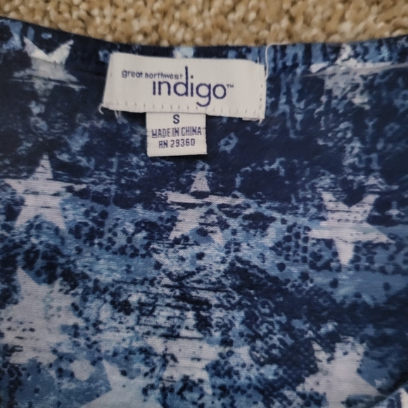 🌻SALE🌻 NWOT WOMENS GREAT NORTHWEST INDIGO TOP - Picture 7 of 9